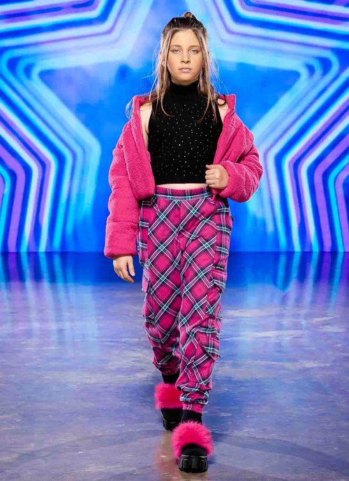 Calça Jogging Xadrez Xadrez Rosa