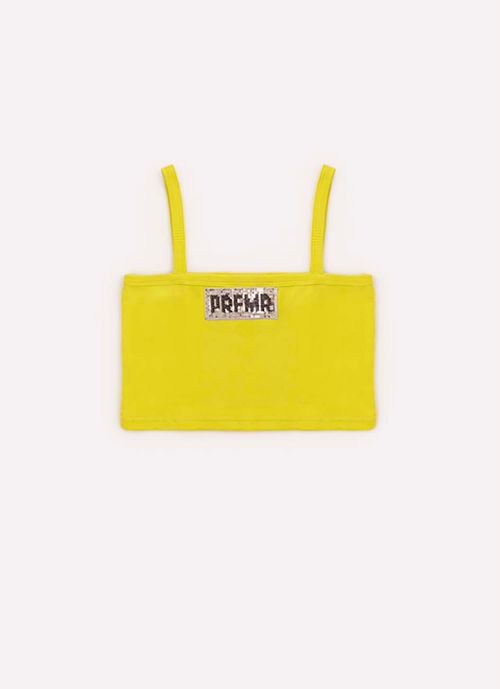 Top Cropped Alça Ribana Verde Lime