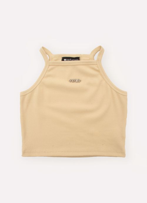 Blusa Cropped Alça Canelada Prfmr Pingente Ninive