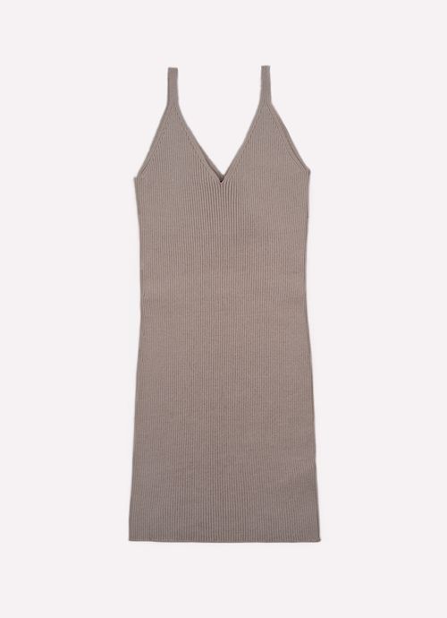 Vestido Tricot Alça Sem Costura Canelado Nuvem